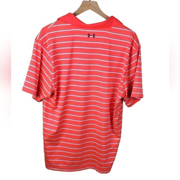 Under Armour Orange Striped Polo Shirt - Picture 2 of 5